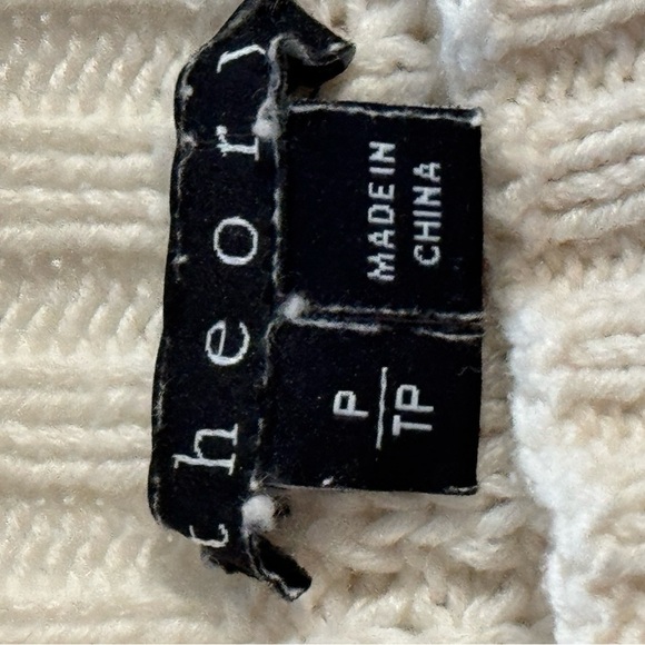 THEORY Cream Ivory Cashmere Sweater Size P XS TP Knit VALRITA Cashcotton Casual - Picture 4 of 6